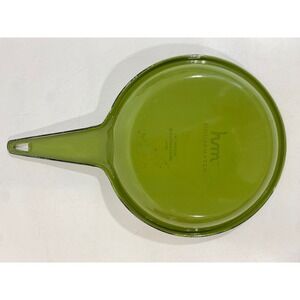 Vintage Housemates Inc Japan Enamelware Iron Skillet Pan White Avacado Green 8in